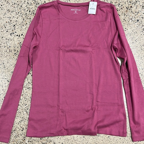 Women’s Fine Rib Cotton Long Sleeve J.Crew Mercantile Size XL. Icy Rose. - Picture 1 of 3